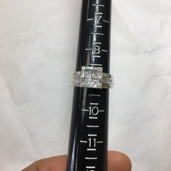 engagement diamonds ring silver 0.75 ct w - Picture 7 of 8